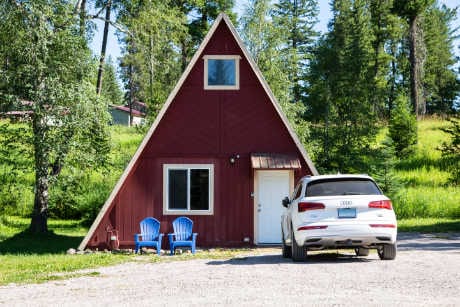 Scenic cabin grounds near West Glacier and Flathead River